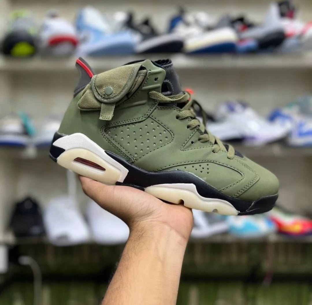 Jordan Retro 6 Olive x Travis Scott - Shoe Boxs