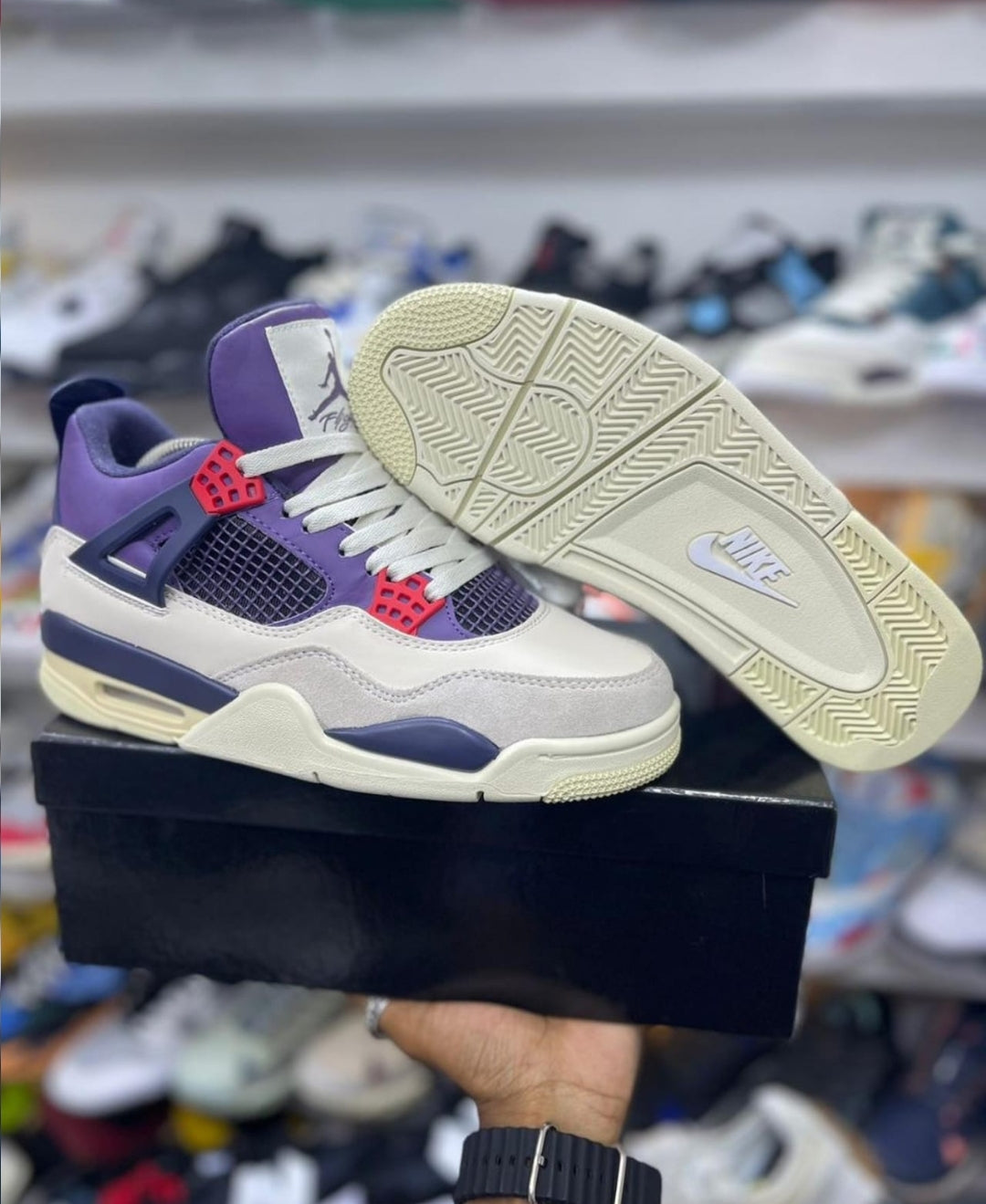 Jordan Retro 4 Cream Lavender - Shoe Boxs