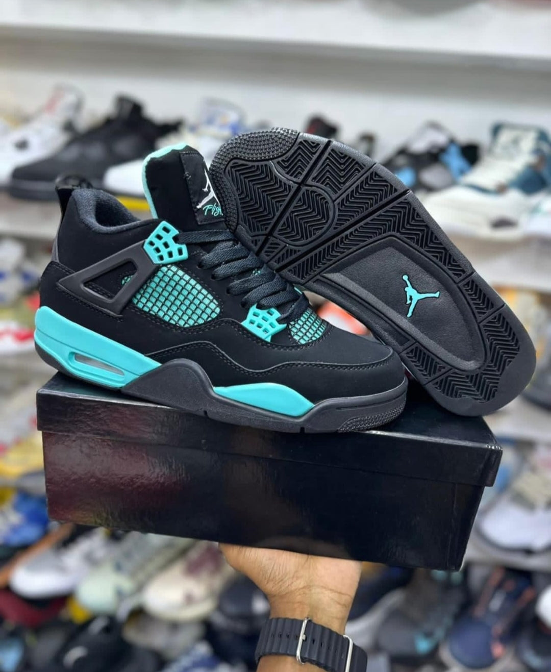 Jordan Retro 4 Tiffany - Shoe Boxs