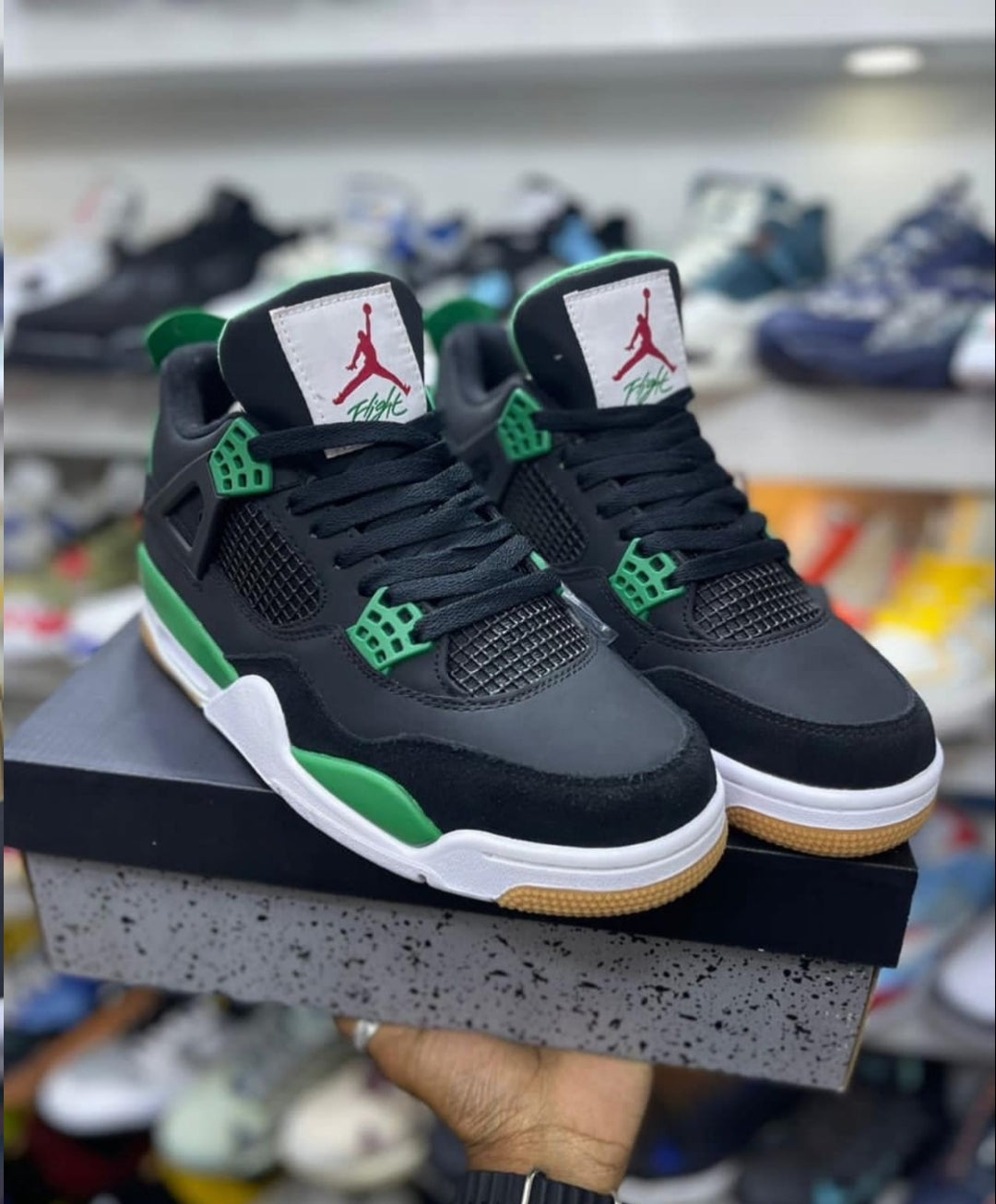 Nike SB x Air Jordan Retro 4 Black Pine Green - Shoe Boxs