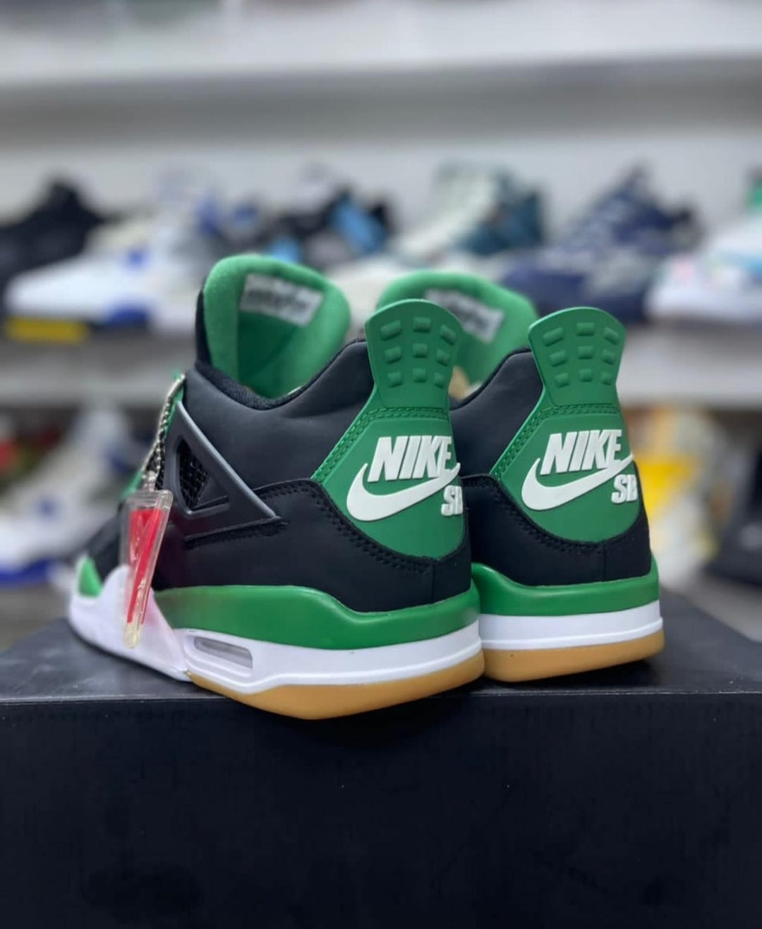 Nike SB x Air Jordan Retro 4 Black Pine Green - Shoe Boxs